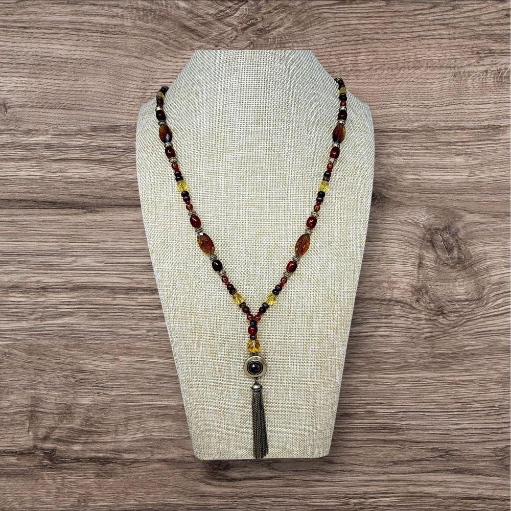 Lauren Ralph Lauren Semi Precious Accents Necklace New With Tag Amber Browns